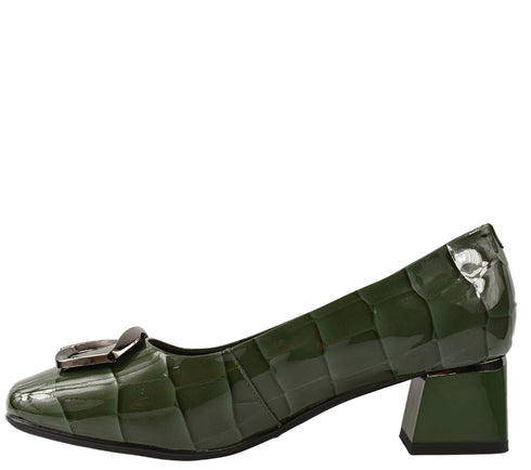 Pantofi eleganti, dama, ADA SHOES, 0059-15 verde, piele lacuita, cu toc