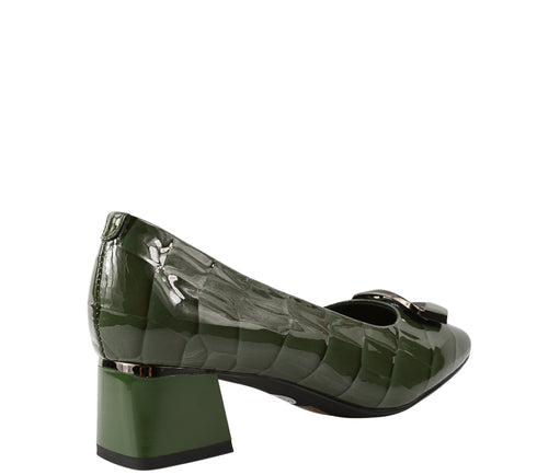 Pantofi eleganti, dama, ADA SHOES, 0059-15 verde, piele lacuita, cu toc