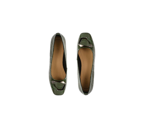 Pantofi eleganti, dama, ADA SHOES, 0059-15 verde, piele lacuita, cu toc