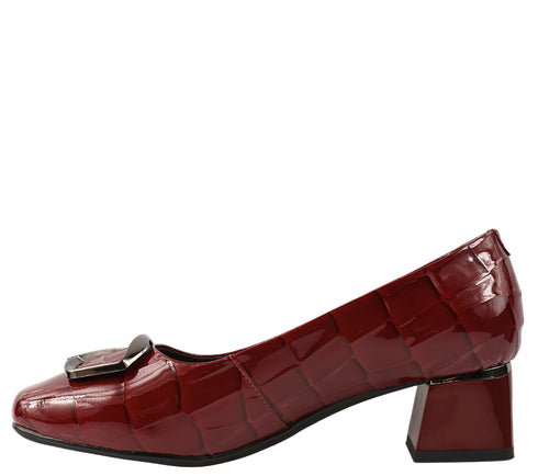 Pantofi eleganti, dama, ADA SHOES, 0059-15 bordo, piele lacuita, cu toc