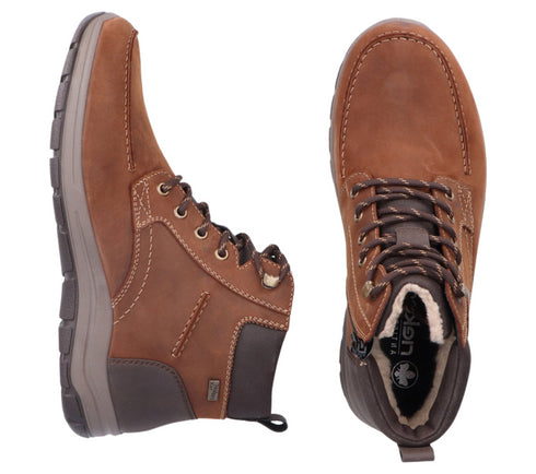 Ghete casual, barbati, RIEKER, ANTISTRESS, 03610-22 maro, piele nabuc