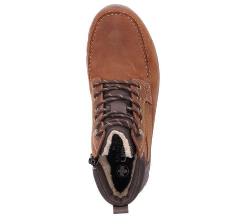 Ghete casual, barbati, RIEKER, ANTISTRESS, 03610-22 maro, piele nabuc