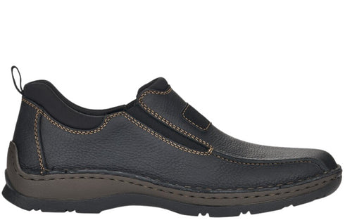 Pantofi casual, barbati, RIEKER, ANTISTRESS, 05363-00 negru, piele naturala
