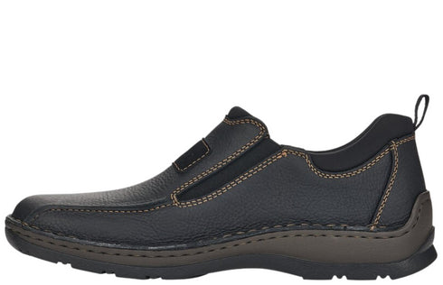 Pantofi casual, barbati, RIEKER, ANTISTRESS, 05363-00 negru, piele naturala