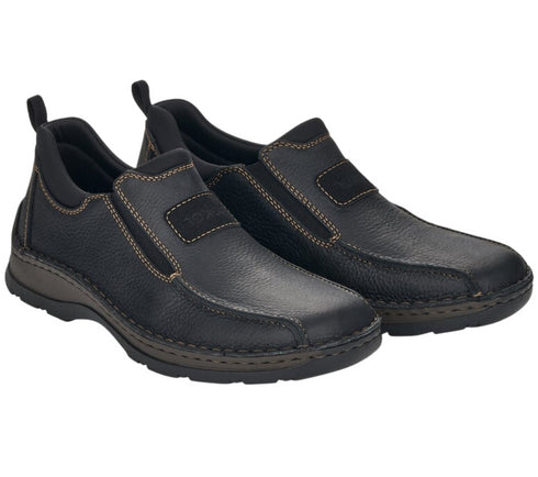Pantofi casual, barbati, RIEKER, ANTISTRESS, 05363-00 negru, piele naturala