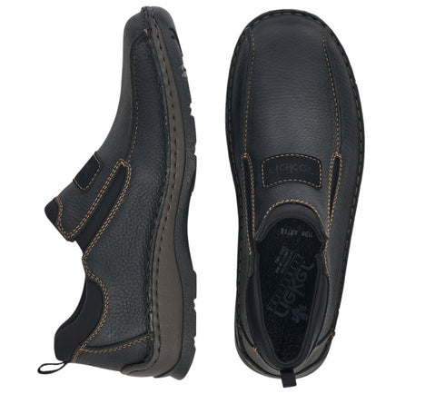 Pantofi casual, barbati, RIEKER, ANTISTRESS, 05363-00 negru, piele naturala
