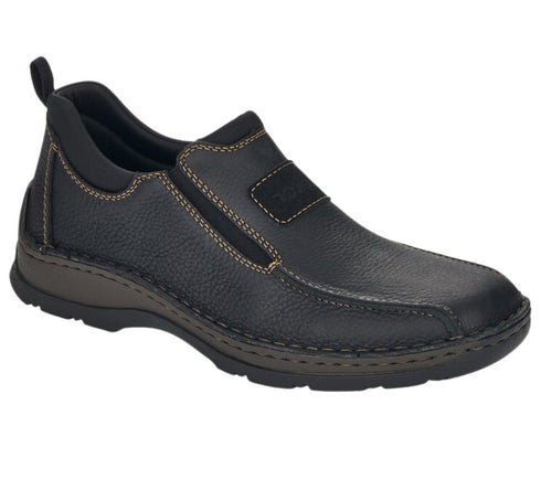Pantofi casual, barbati, RIEKER, ANTISTRESS, 05363-00 negru, piele naturala