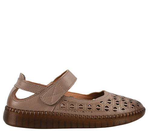 Pantofi casual, dama, ADA SHOES, S9686 bej, piele naturala