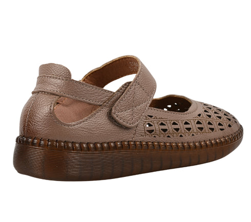 Pantofi casual, dama, ADA SHOES, S9686 bej, piele naturala