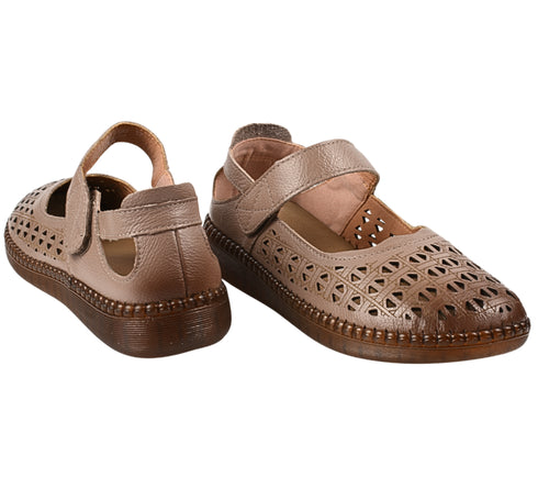 Pantofi casual, dama, ADA SHOES, S9686 bej, piele naturala