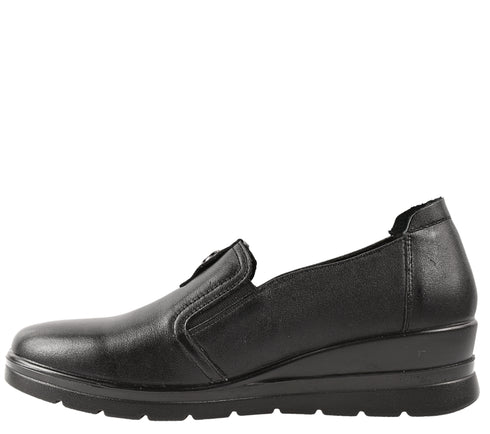 Pantofi casual, dama, ADA SHOES, 1093 negru, piele naturala