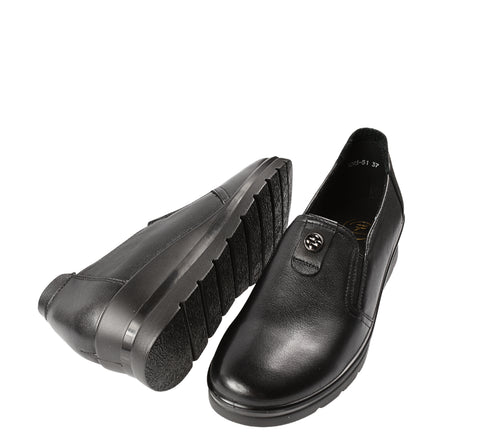 Pantofi casual, dama, ADA SHOES, 1093 negru, piele naturala