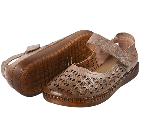 Pantofi casual, dama, ADA SHOES, S9686 bej, piele naturala