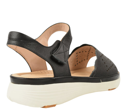 Sandale casual, dama, FORMAZIONE, 90332 negru, piele naturala