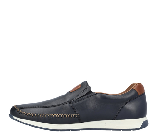 Pantofi casual, barbati, RIEKER, 11962-14, bleumarin, piele naturala