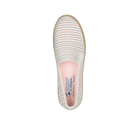 Espadrile sport, dama, SKECHERS ISLAND MUSE 113980-WMLT alb, textil