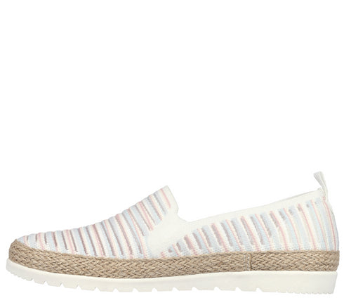 Espadrile sport, dama, SKECHERS ISLAND MUSE 113980-WMLT alb, textil