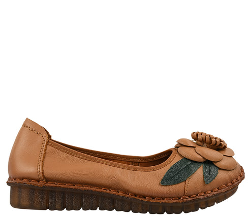 Pantofi casual, dama, ADA SHOES, 1817-6 maro, piele naturala