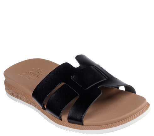 Papuci casual, dama, SKECHERS BOBS DESERT KISS LOW PEAK LOOK 114707-BLK negru, textil