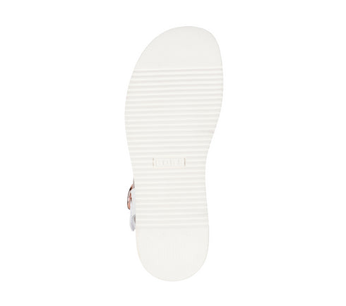 Sandale casual, dama, SKECHERS BOBS DESERT KISS LOW PEAK RANK 114709-WHT alb, textil