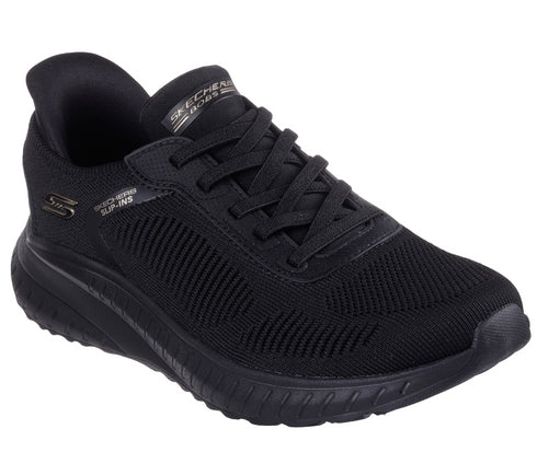 Pantofi sport, dama, SKECHERS BOBS SQUAD CHAOS-CURRENT MUSE 117497-BBK negru, textil