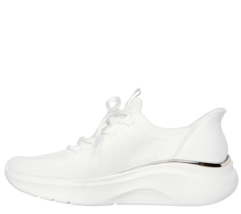 Pantofi sport, dama, SKECHERS SLIP-INS BOBS B LOVE TRUE DELIGHT 117617-WHT alb, textil