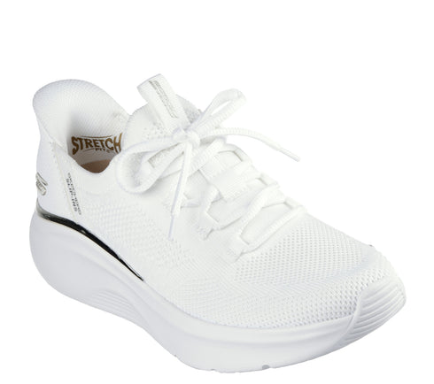 Pantofi sport, dama, SKECHERS SLIP-INS BOBS B LOVE TRUE DELIGHT 117617-WHT alb, textil