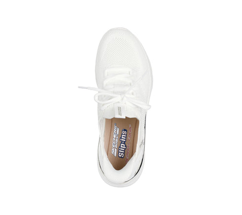 Pantofi sport, dama, SKECHERS SLIP-INS BOBS B LOVE TRUE DELIGHT 117617-WHT alb, textil
