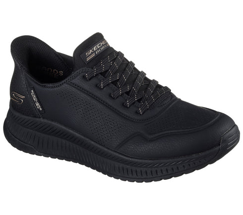 Pantofi sport, dama, SKECHERS SLIP-INS BOBS SQUAD 4 - KEY LOOK 117740-BBK negru, piele ecologica
