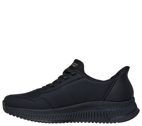 Pantofi sport, dama, SKECHERS SLIP-INS BOBS SQUAD 4 - KEY LOOK 117740-BBK negru, piele ecologica