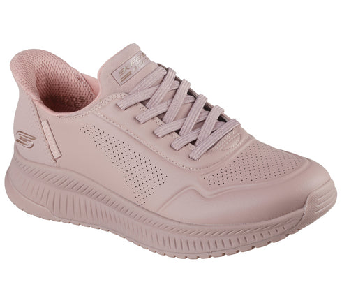 Pantofi sport, dama, SKECHERS SLIP-INS BOBS SQUAD 4 - KEY LOOK 117740-BLSH roz, piele ecologica