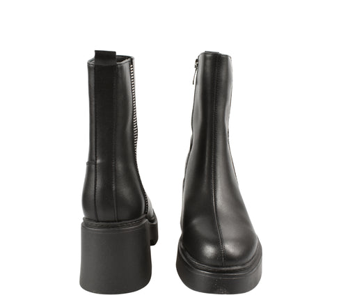 Ghete casual, dama, FORMAZIONE, 1182-1 negru, piele naturala, toc