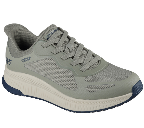 Pantofi sport, barbati, SKECHERS BOBS SQUAD 4 SLIP-INS 118423-OLV verde, textil