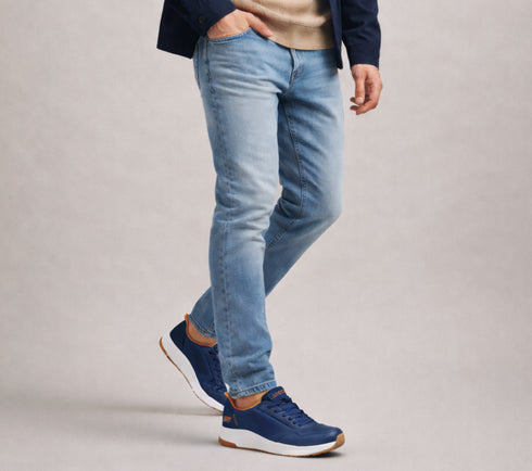 Pantofi sport, barbati, SKECHERS BOBS SQUAD 4 - DIRECT STEP 118424-NVY bleumarin, piele ecologica