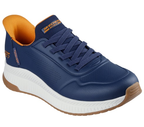 Pantofi sport, barbati, SKECHERS BOBS SQUAD 4 - DIRECT STEP 118424-NVY bleumarin, piele ecologica