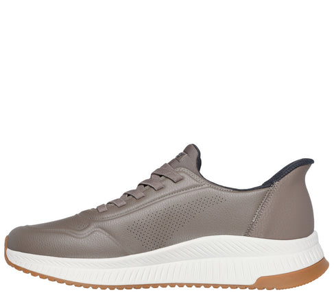 Pantofi sport, barbati, SKECHERS BOBS SQUAD 4 - DIRECT STEP 118424-TPE bej, piele ecologica