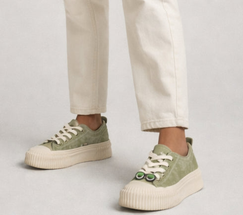 Pantofi sport, dama, PASS COLLECTION, MQ60010A verde, piele naturala