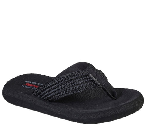 Slapi dama, SKECHERS ASANA HIDDEN VALLEY, 119107-BBK negru, textil