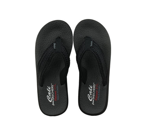 Slapi dama, SKECHERS ASANA HIDDEN VALLEY, 119107-BBK negru, textil