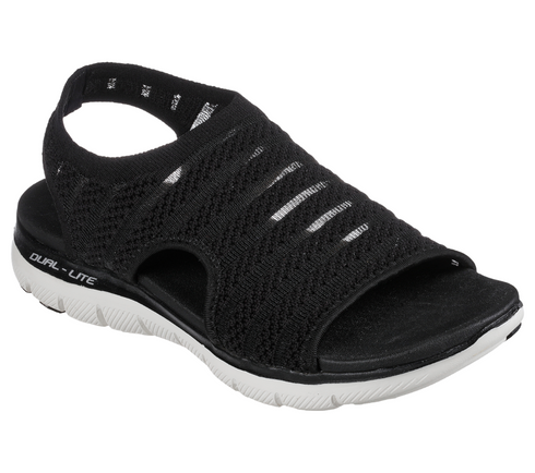 Sandale sport, dama, SKECHERS FLEX APPEAL-BOLDEST 119271-BLK negru, textil