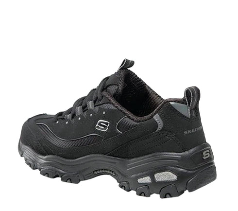 Pantofi sport, dama, SKECHERS D'LITES BIGGEST FAN 11930-BBK negru, piele intoarsa si piele ecologica