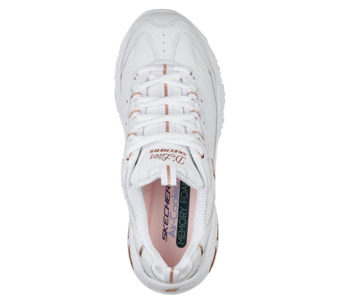 Pantofi sport, dama, SKECHERS D'LITES - FRESH START 11931-WHITE alb, piele ecologica