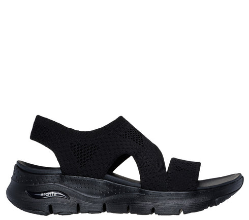 Sandale sport, dama, SKECHERS ARCH FIT BRIGHTEST DAY 119458-BBK negru, textil