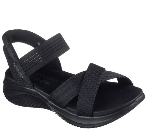 Sandale sport, dama, SKECHERS SLIP-INS ULTRA FLEX 3.0 NEVER BETTER 119975-BBK negru, textil