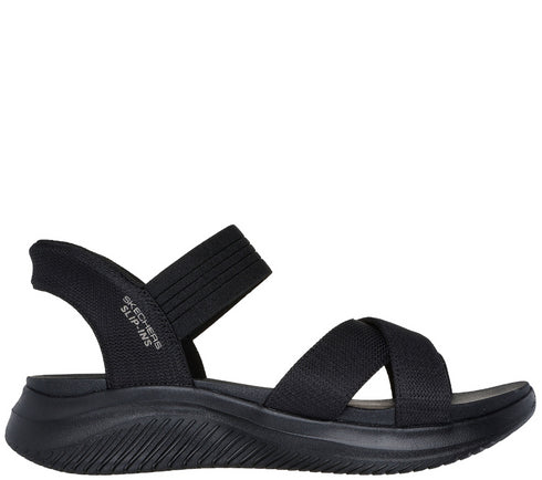 Sandale sport, dama, SKECHERS SLIP-INS ULTRA FLEX 3.0 NEVER BETTER 119975-BBK negru, textil