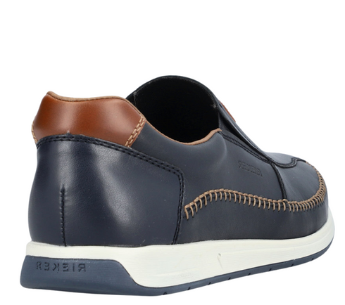 Pantofi casual, barbati, RIEKER, 11962-14, bleumarin, piele naturala