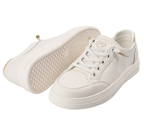 Pantofi sport, dama, ADA SHOES, 229980 alb-crem, piele naturala