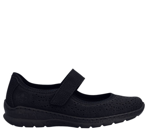 Pantofi sport, dama, RIEKER ANTISTRESS, N4299-00 negru, piele ecologica