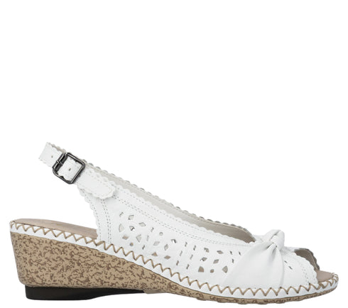 Sandale casual, dama, RIEKER, ANTISTRESS, 66176-81 alb, piele ecologica, cu platforma