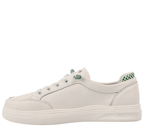 Pantofi sport, dama, ADA SHOES, 229980 alb-verde, piele naturala